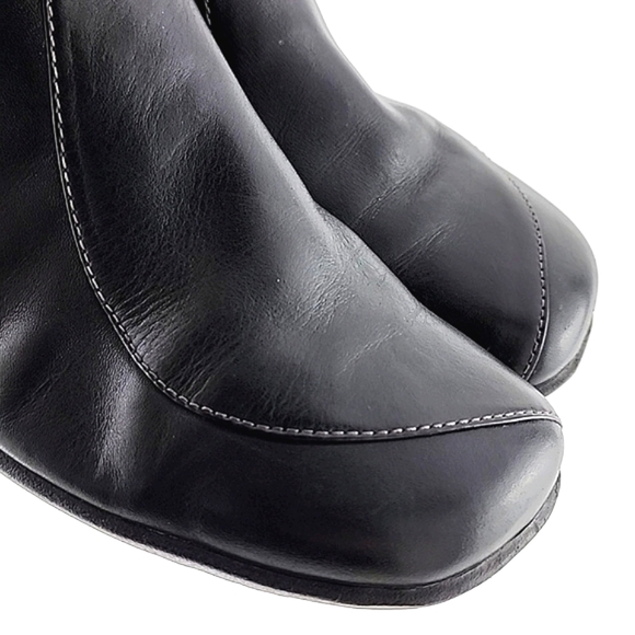 Josef Seibel Black Leather Ankle Boots White Stitching Square Toe & Heel Size 39 - Picture 7 of 16